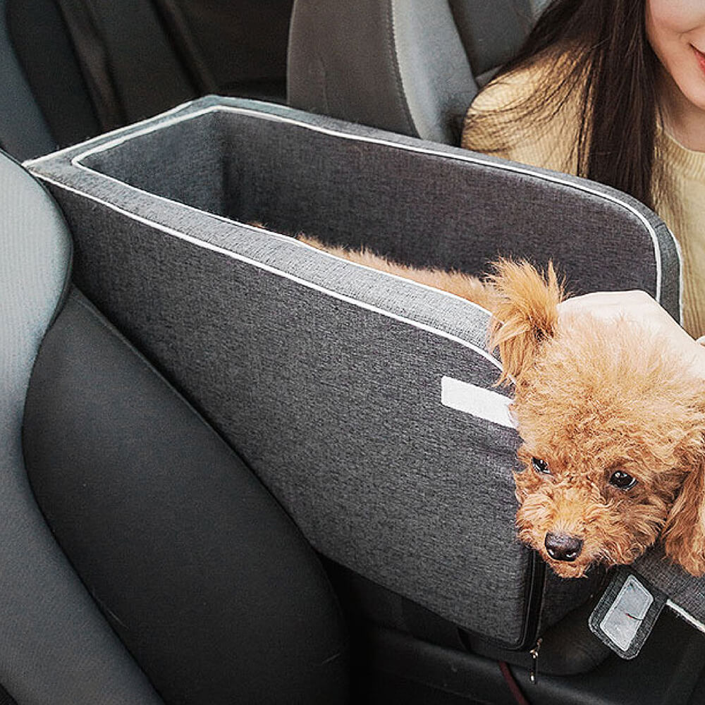 Siège de voiture portable pour animaux de compagnie en suède pour console centrale