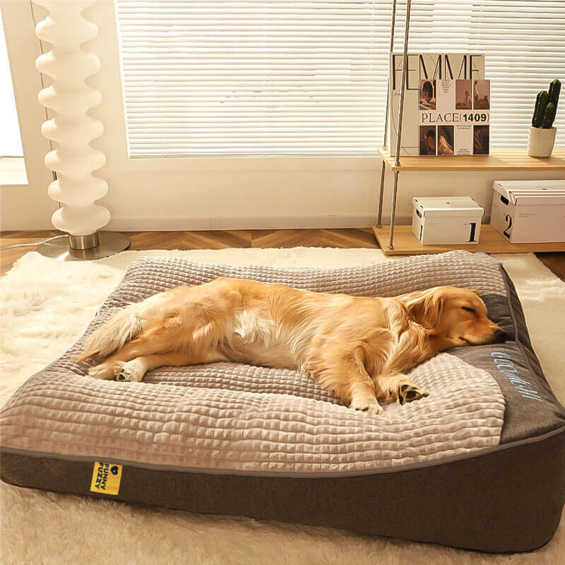 Grand lit épais et anti-rayures pour chien avec protection de la colonne vertébrale