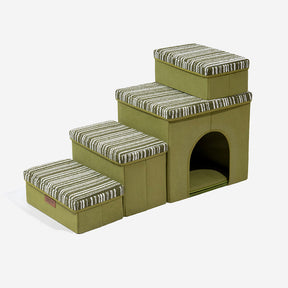 Escalier pour chien pliable avec rangement et condo - Funnyfuzzy SnugNest