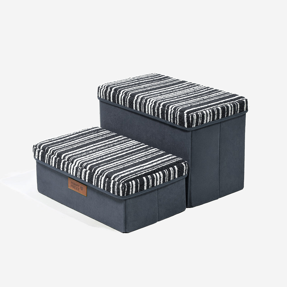 Escalier pour chien pliable avec rangement et condo - Funnyfuzzy SnugNest