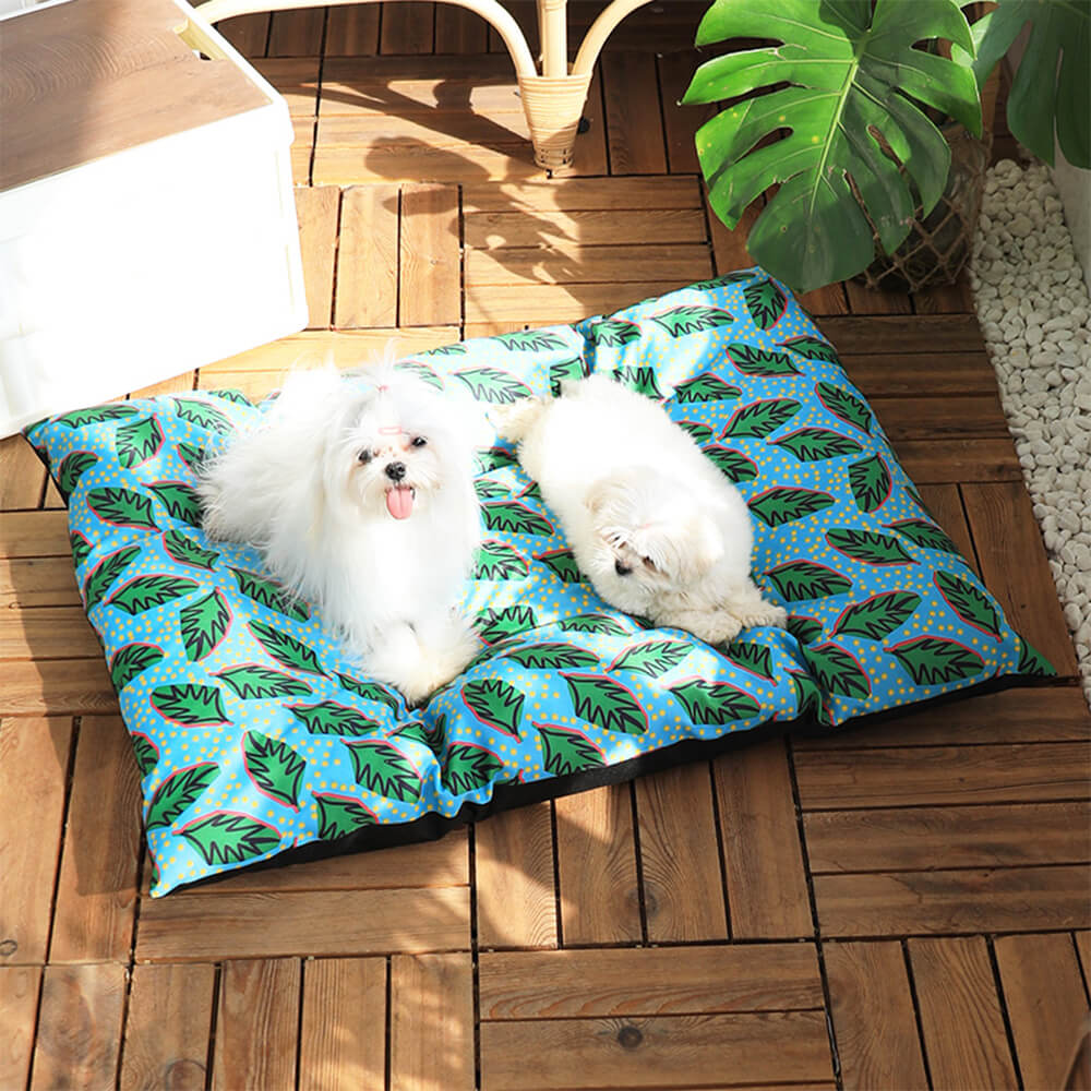 Tapis imperméable et résistant pour chien et chat motif feuilles hawaïennes