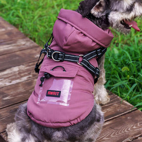 Veste harnais pour chien ajustable confortable et isolée avec capuche