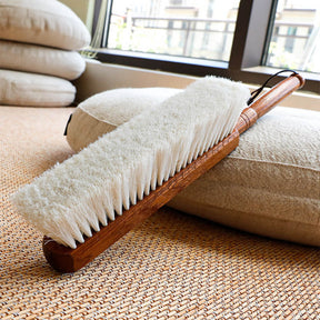 Brosse de nettoyage multifonction à poils de laine et manche en bois de santal