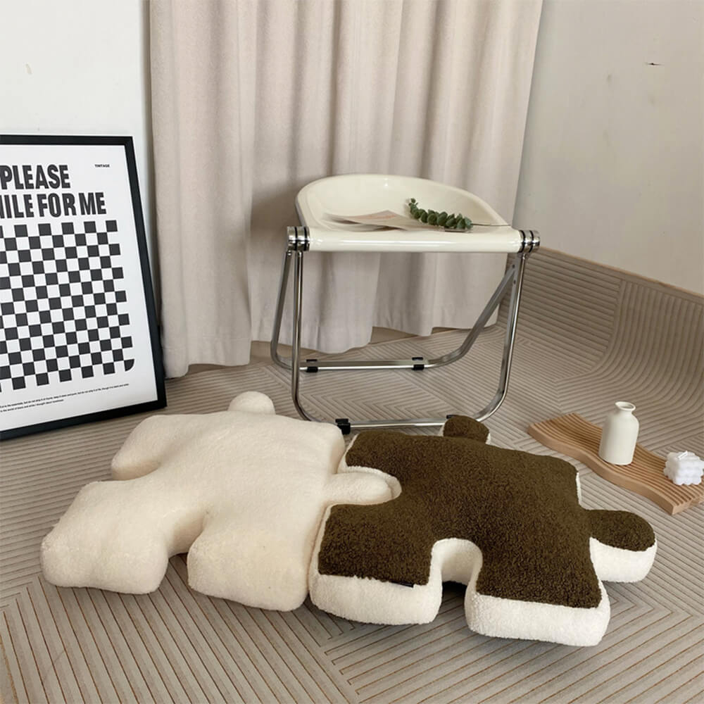 Coussin de siège de canapé en peluche puzzle créatif