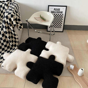 Coussin de siège de canapé en peluche puzzle créatif