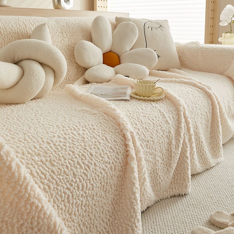 Housse de canapé durable en chenille pelucheuse effet nuage