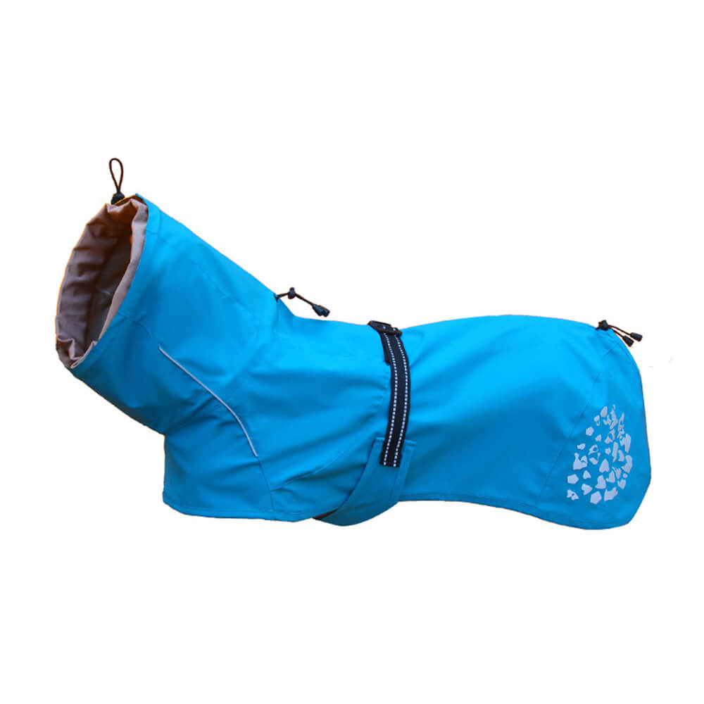 Manteau de pluie d'extérieur pour chien à col roulé et motif réfléchissant