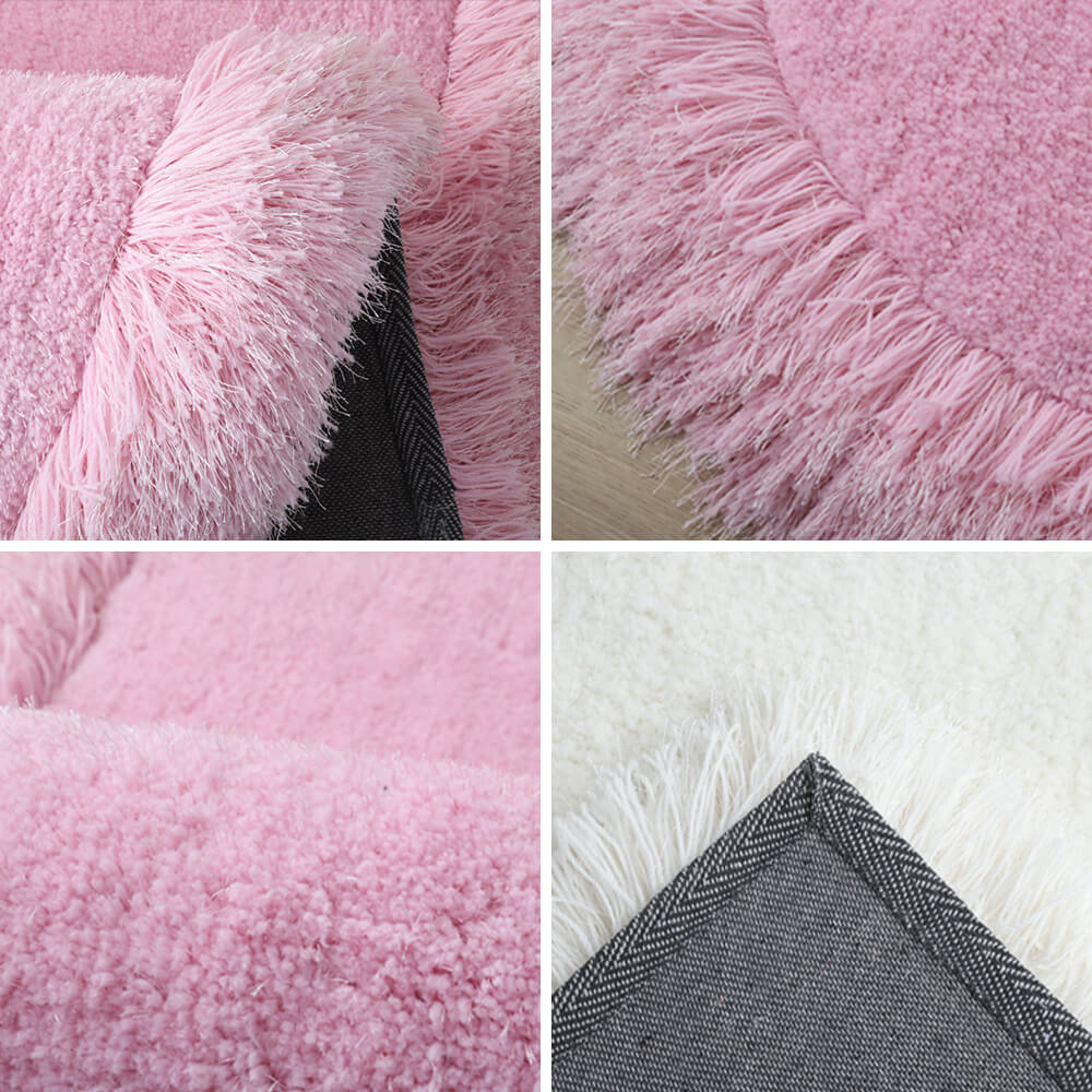 Tapis Shaggy Épais Ovale Fluffy pour Salon et Chevet