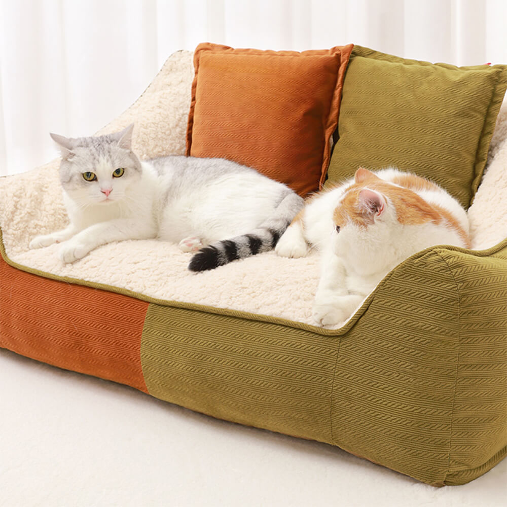 Canapé-lit double chaud et confortable pour chiens et chats apaisant plusieurs animaux