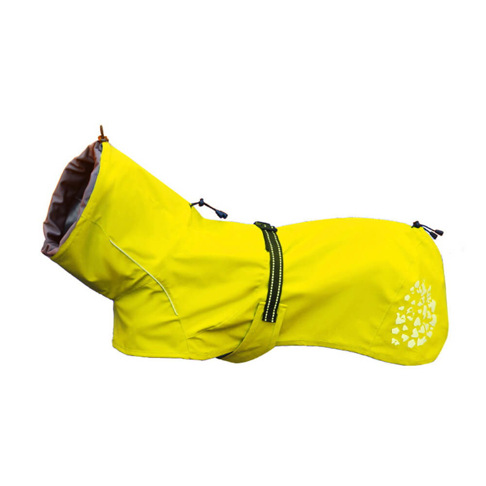 Manteau de pluie d'extérieur pour chien à col roulé et motif réfléchissant