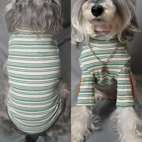 Pull en tricot extensible et chaud à rayures vintage chic pour chien