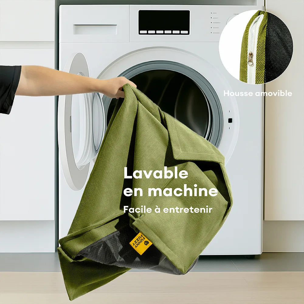 Panier orthopédique pour chien toutes saisons à double couche amovible – Rétro