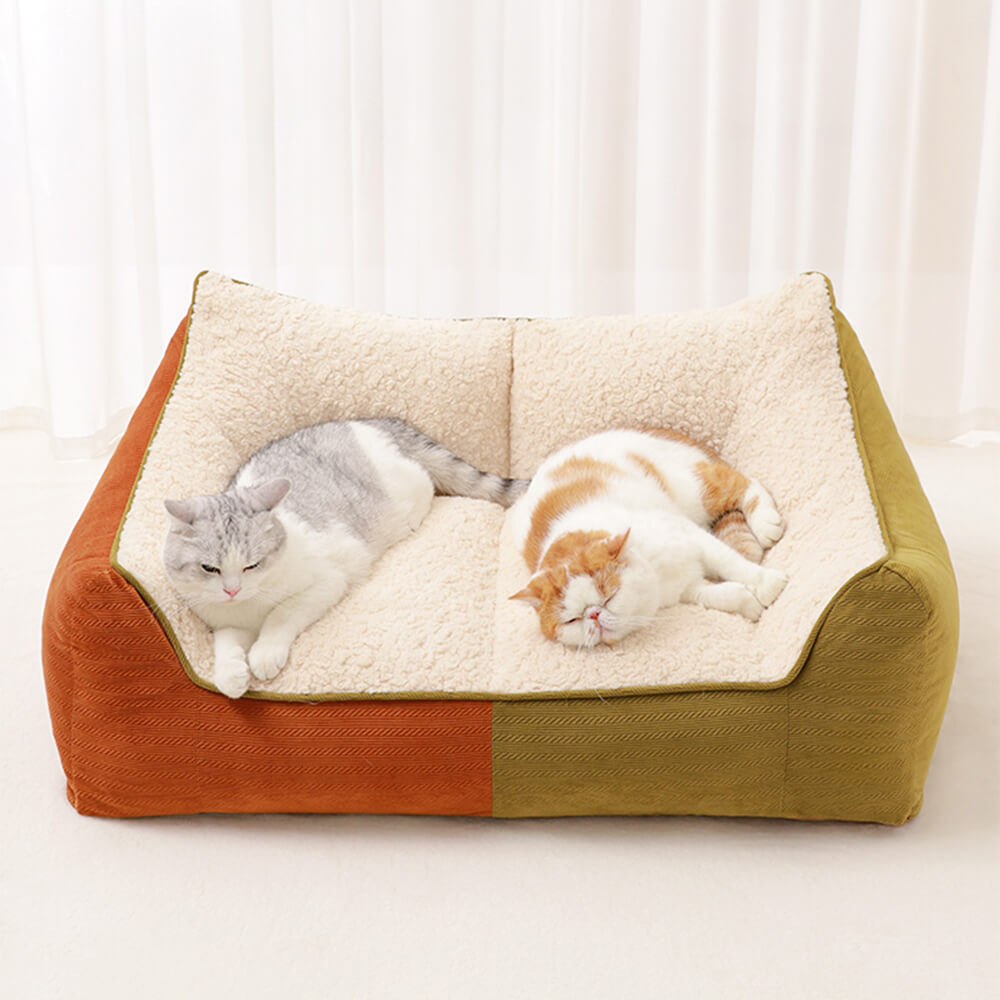 Canapé-lit double chaud et confortable pour chiens et chats apaisant plusieurs animaux