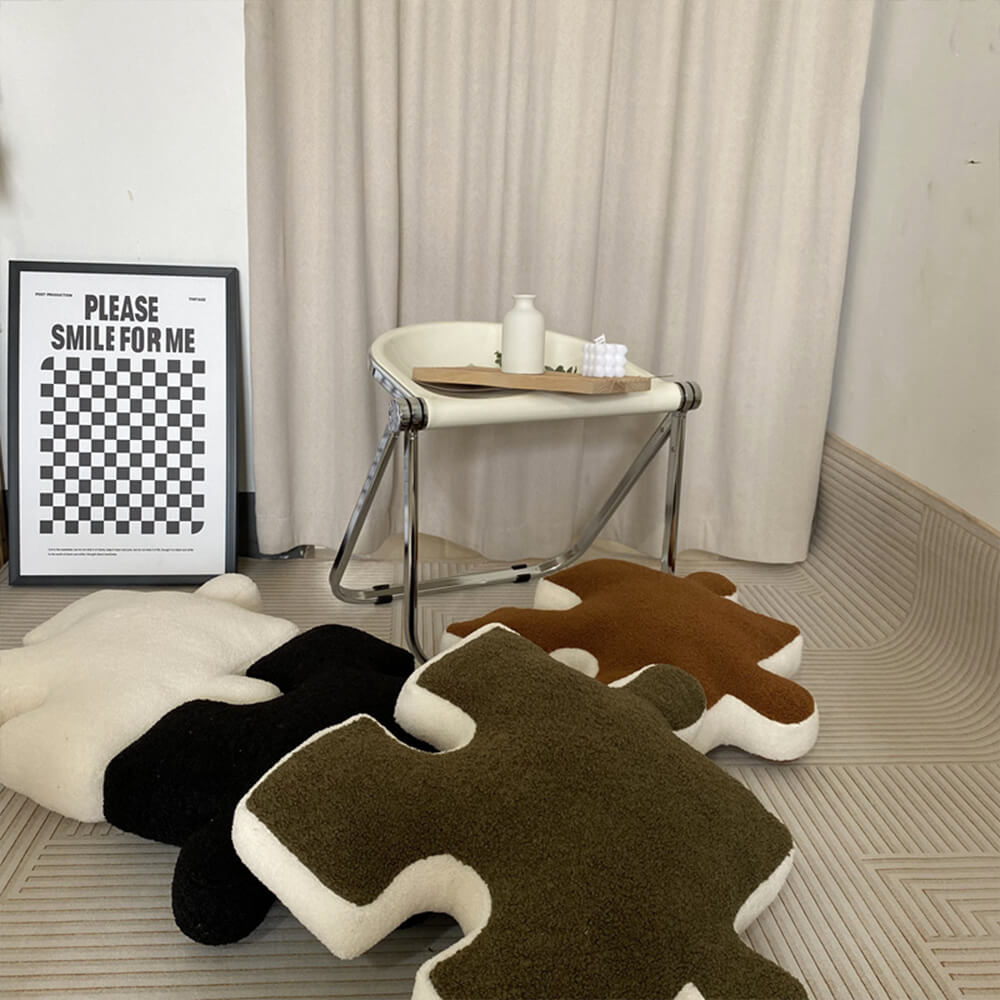 Coussin de siège de canapé en peluche puzzle créatif