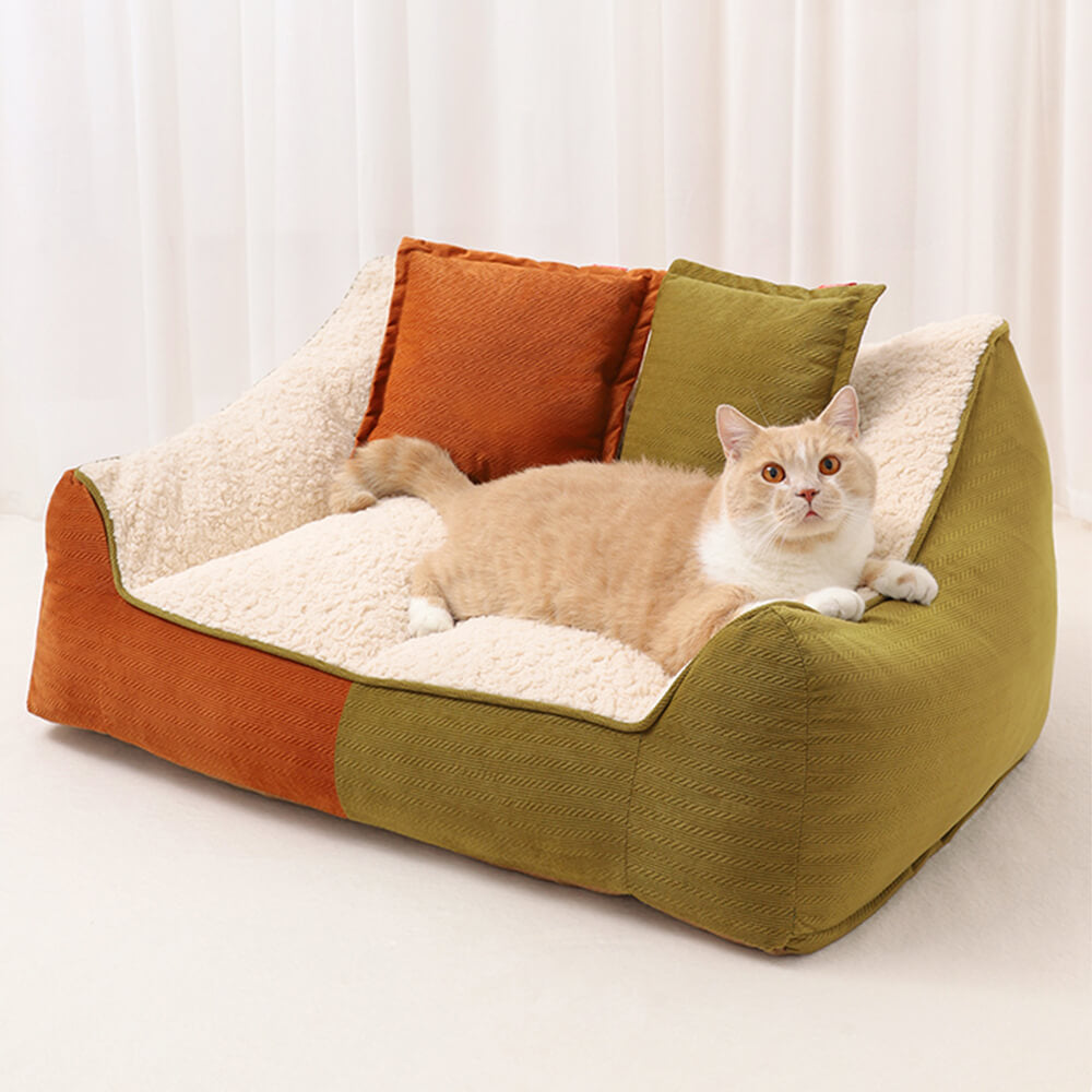 Canapé-lit double chaud et confortable pour chiens et chats apaisant plusieurs animaux