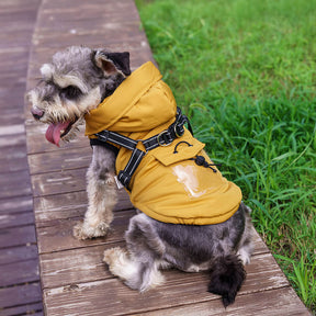 Veste harnais pour chien ajustable confortable et isolée avec capuche