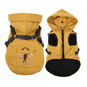 Veste harnais pour chien ajustable confortable et isolée avec capuche