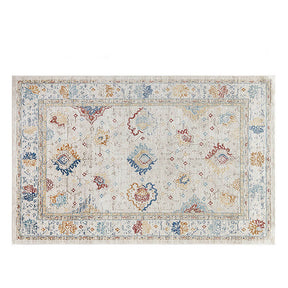 Tapis vintage bleu et crème adapté aux animaux de compagnie - Une élégance intemporelle pour votre maison