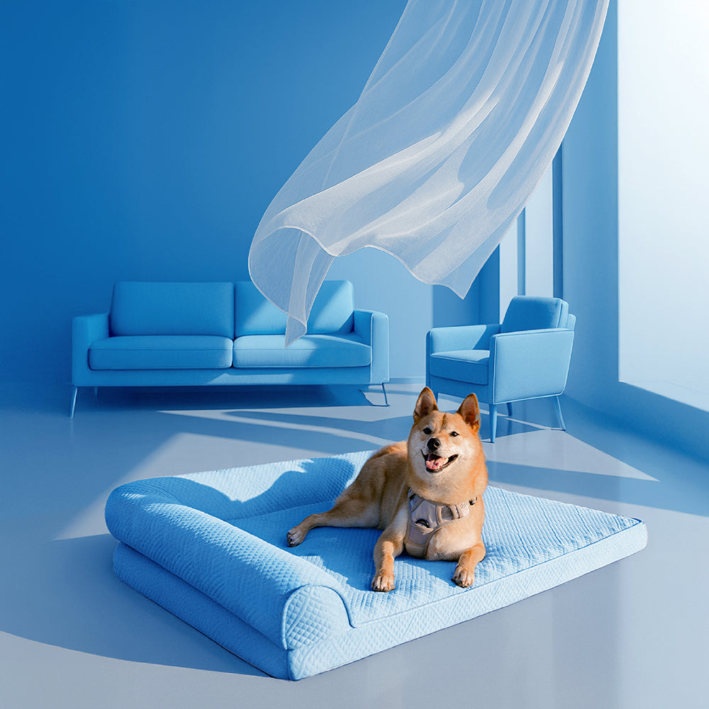 Grand lit orthopédique pour chien respirant antidérapant et à forte capacité de refroidissement