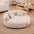 Lit orthopédique pour chien en peluche douce ultra-douce avec oreillers - Niche douillette avec donut amovible.