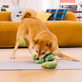 Jouet pour chien en peluche en forme de feuille avec couineur - Funnyfuzzy SnugNest