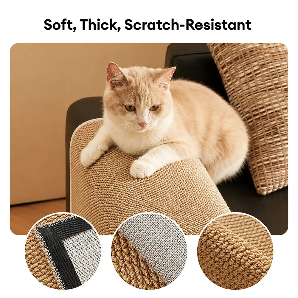 Housse de protection pour accoudoirs de canapé en faux sisal résistant aux rayures, ajustable, pour chats