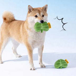 Jouet pour chien en peluche en forme de feuille avec couineur - Funnyfuzzy SnugNest