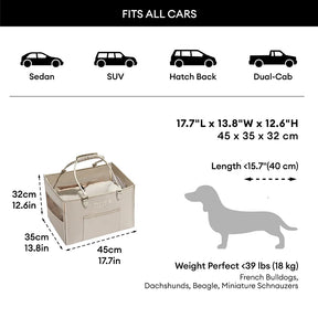 Siège Auto pour Chien avec Ceinture de Sécurité - Urban Roaming