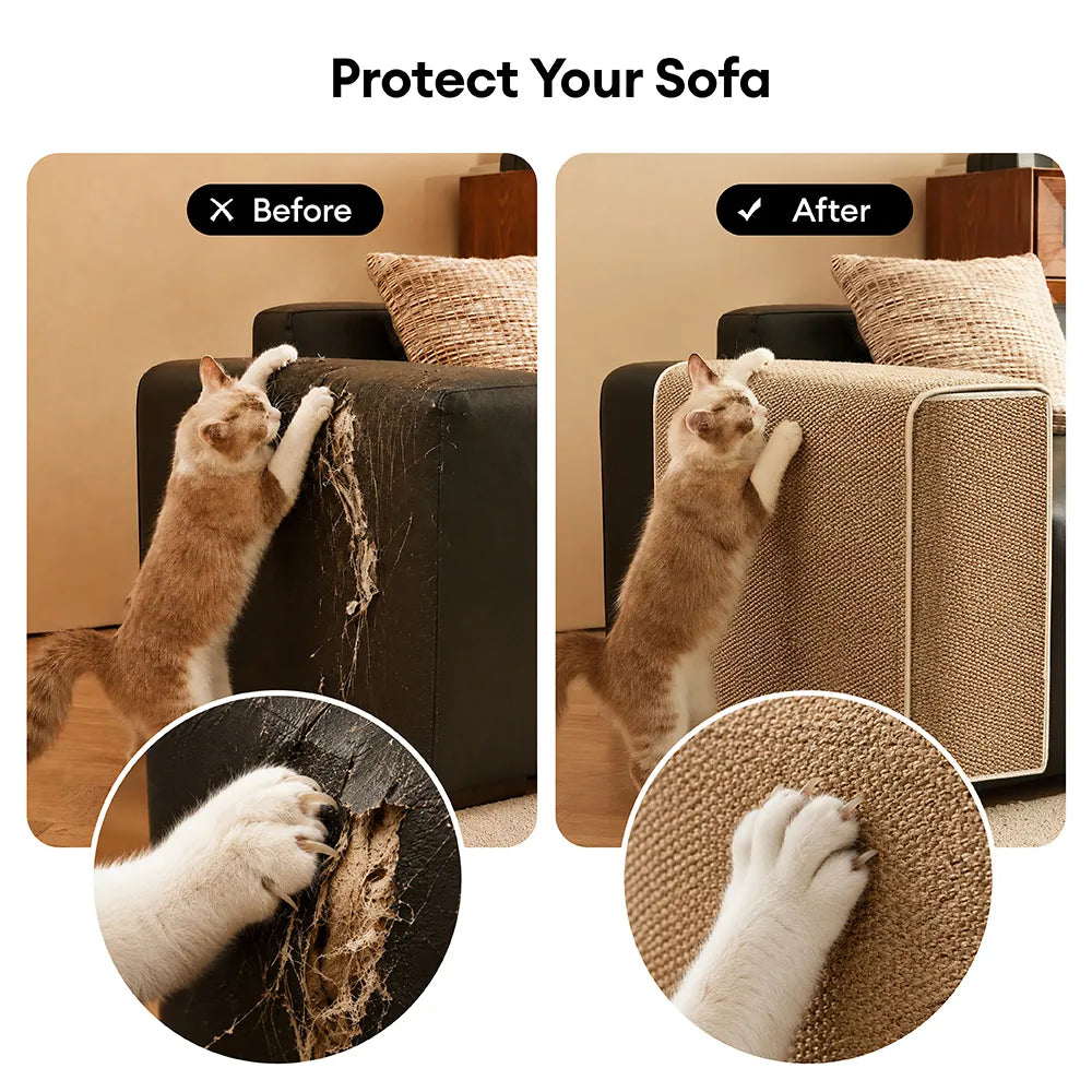 Housse de protection pour accoudoirs de canapé en faux sisal résistant aux rayures, ajustable, pour chats