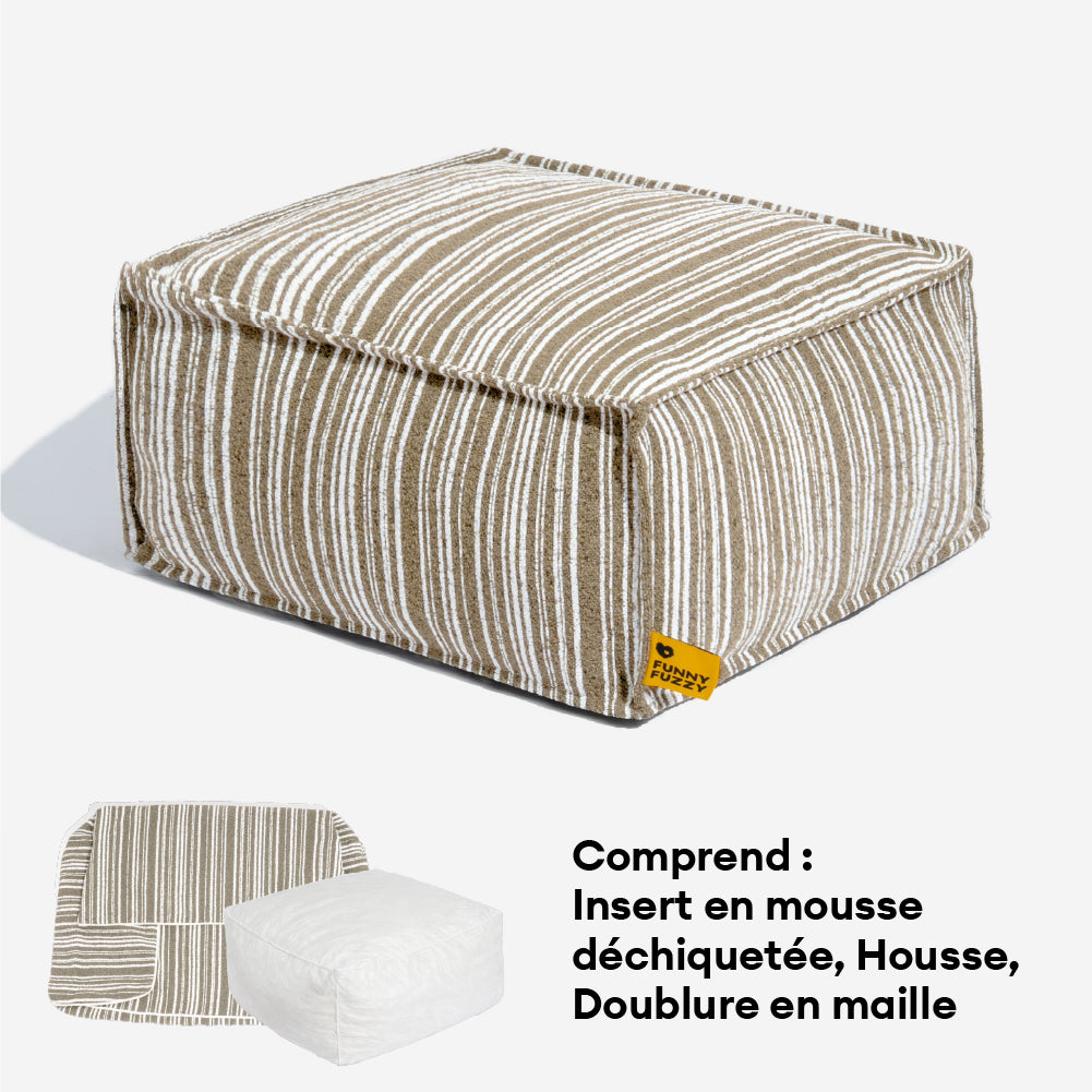 Pouf de rangement durable et lit pour chien - Funnyfuzzy SnugNest