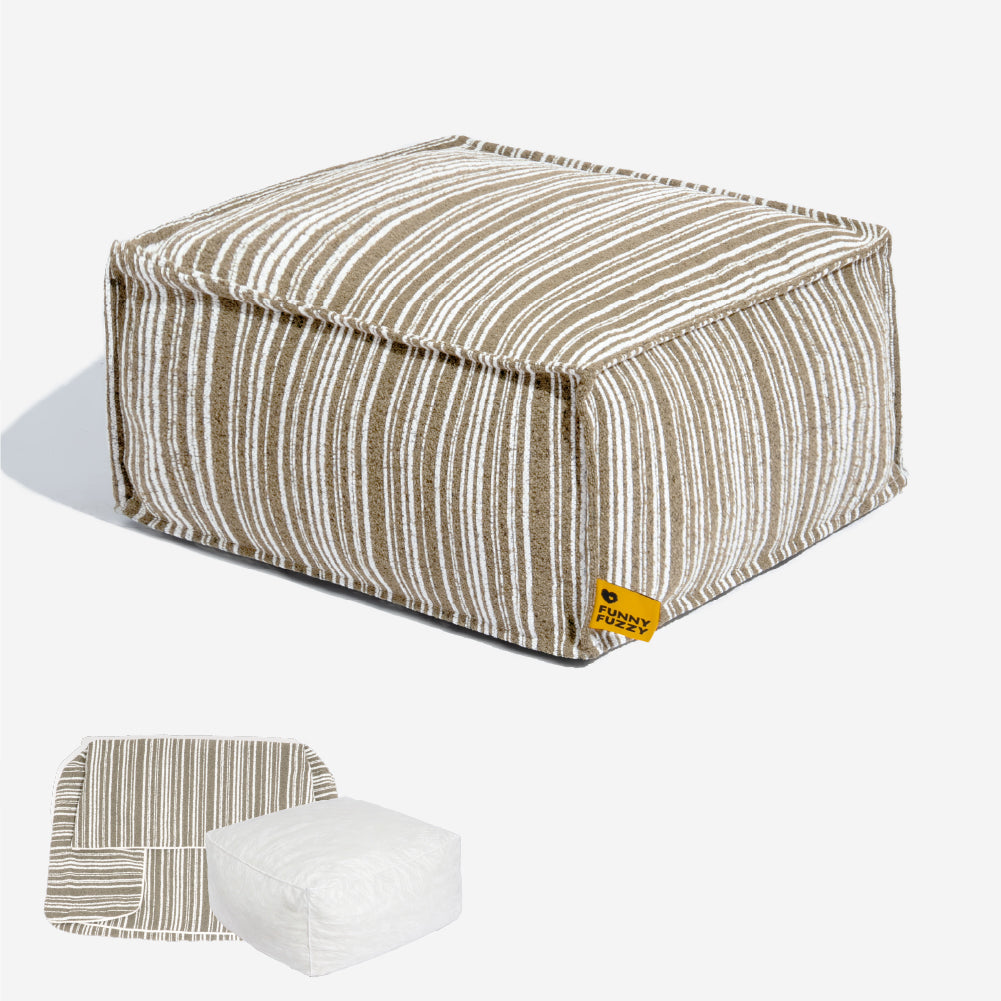 Pouf de rangement durable et lit pour chien - Funnyfuzzy SnugNest