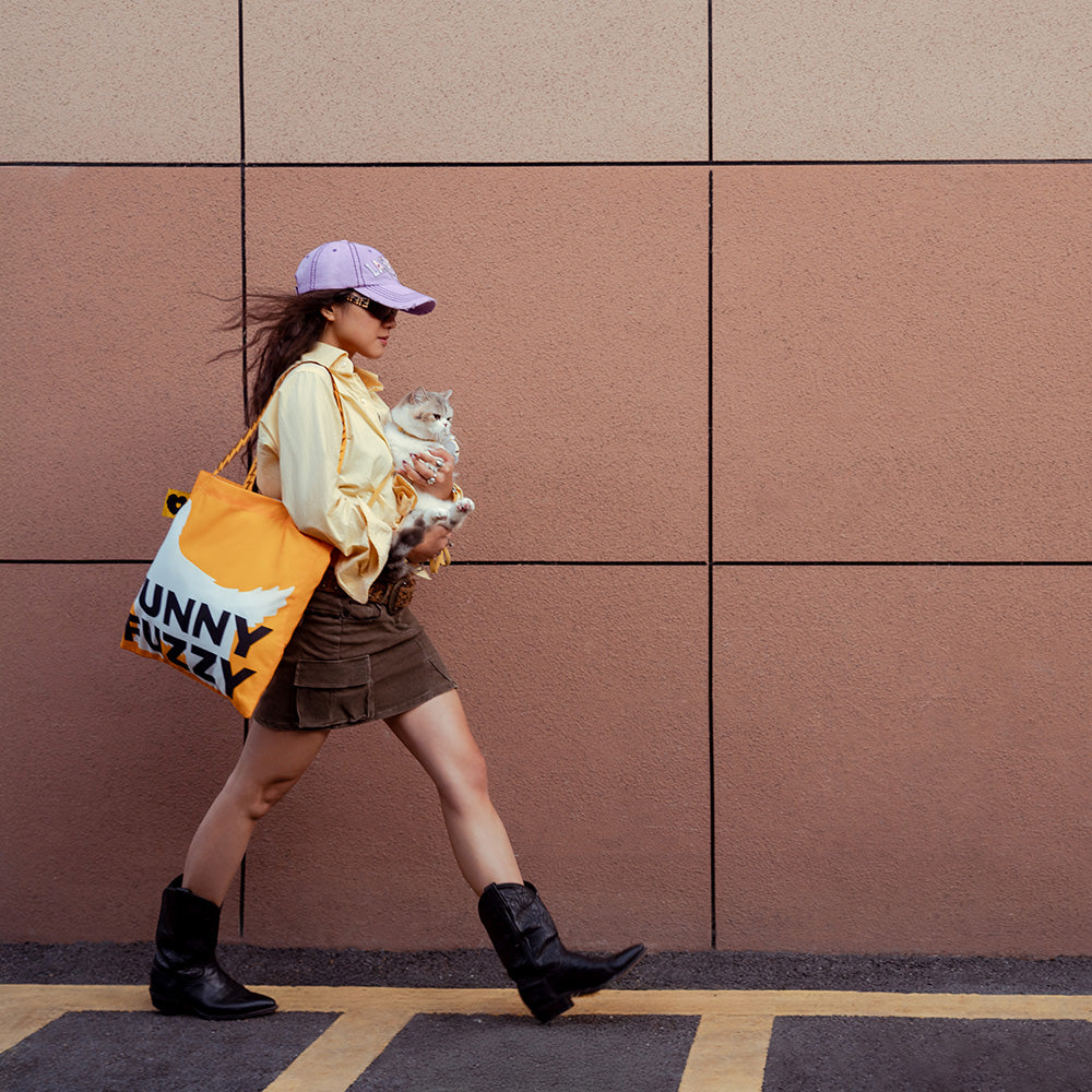 Sac fourre-tout pliable en toile recyclée FUNNYFUZZY - Queues Frétillantes