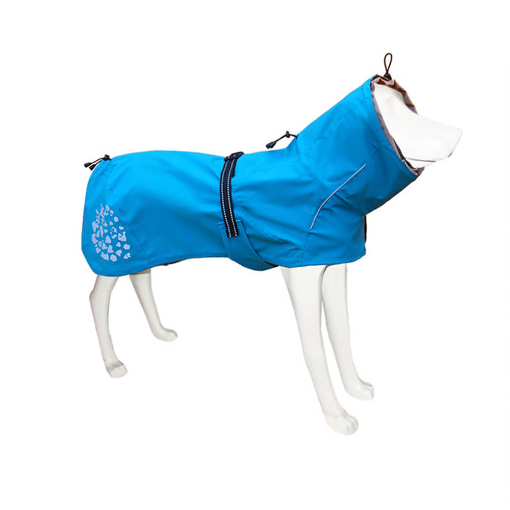 Manteau de pluie d'extérieur pour chien à col roulé et motif réfléchissant