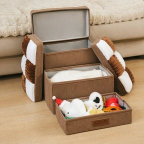 Escalier pour chien en plaid avec échiquier détachable, fait à la main, avec rangement - Marches pliables