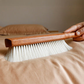 Brosse de nettoyage multifonction à poils de laine et manche en bois de santal