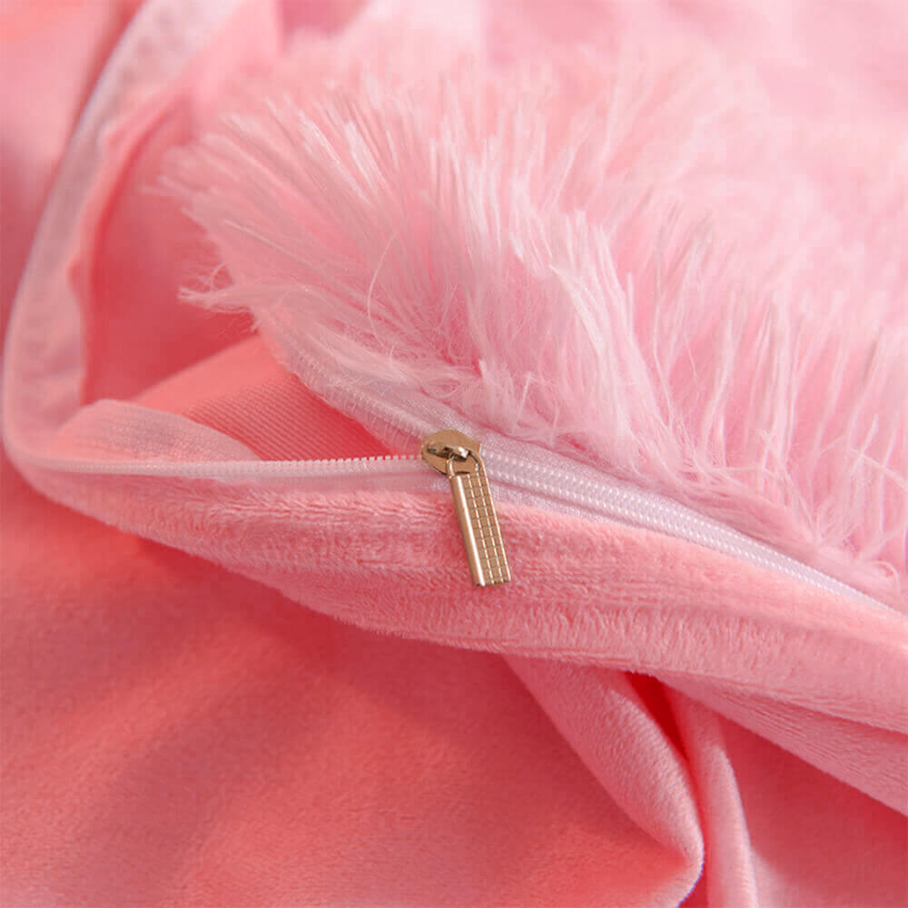 Parure de couette en peluche longue et épaisse chaude romantique et luxueuse