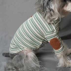 Pull en tricot extensible et chaud à rayures vintage chic pour chien