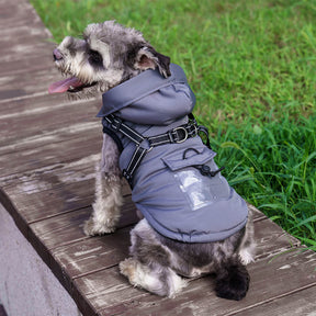 Veste harnais pour chien ajustable confortable et isolée avec capuche