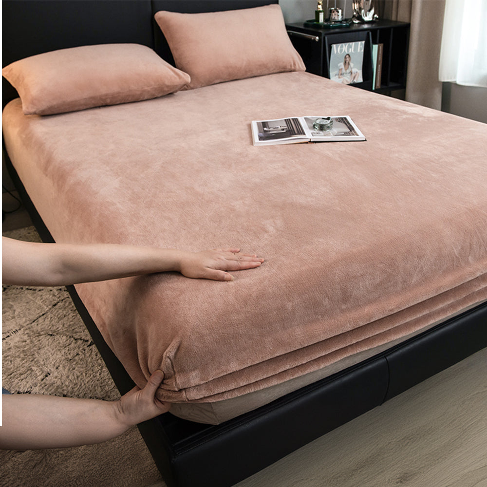 Housse de matelas en velours de lait uni