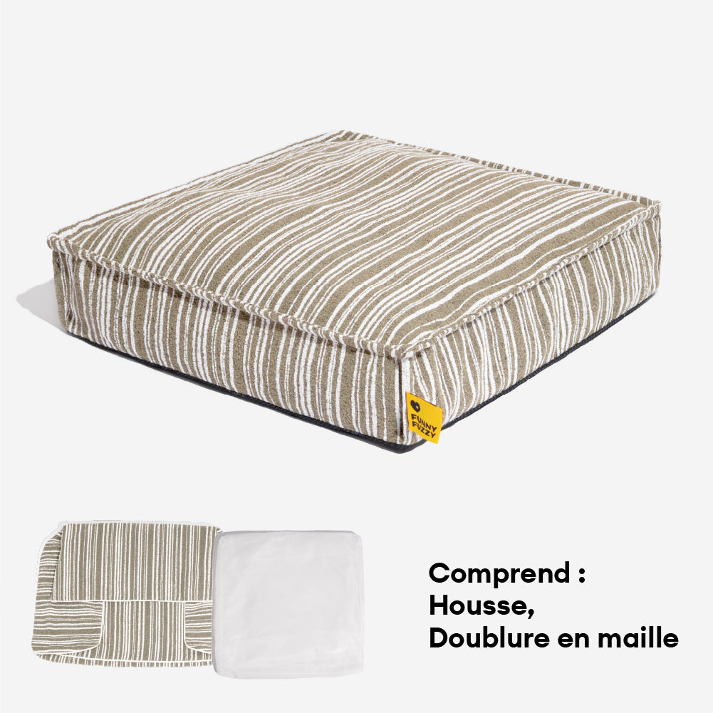 Pouf de rangement durable et lit pour chien - Funnyfuzzy SnugNest