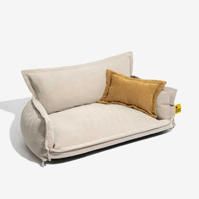 Lit orthopédique pour chien à deux couches en chenille amovible et mousse avec coussin toutes saisons