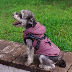 Veste harnais pour chien ajustable confortable et isolée avec capuche