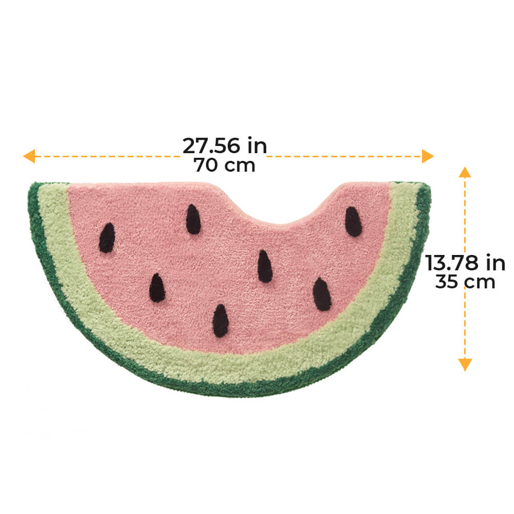 Tapis de Bain Décoratif Antidérapant Lavable en Forme de Pastèque Multi-Usages