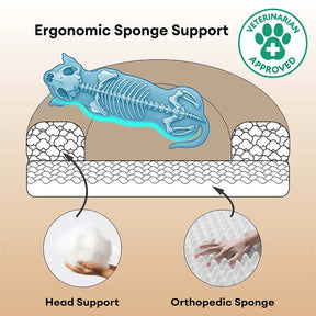 Lit pour chien orthopédique en forme de donut rembourré en similicuir deluxe amovible - WarmNest