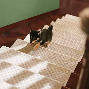 Garde-corps en velours doux pour les escaliers intérieurs, adaptés aux animaux de compagnie, sans adhésif, tapis antidérapants pour escaliers.