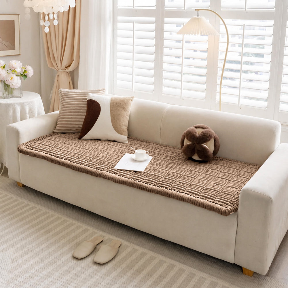 Tapis pour animaux en flanelle douce imperméable, respirant, anti-dérapant pour canapé.