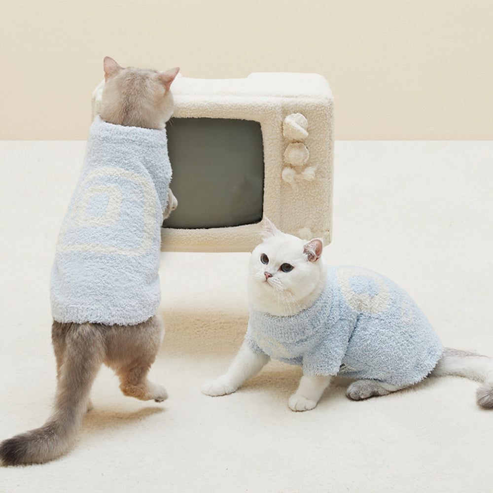 Ensemble de Loungewear Peluche Bouclée Tricoté Confortable pour Animaux et Propriétaires