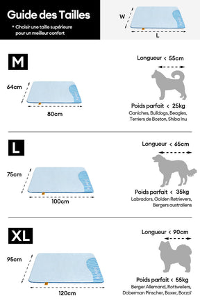 Tapis pour chien grande taille lavable rafraîchissant et antidérapant - Sieste rafraîchissante