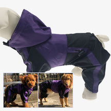 Imperméable Complet pour Chien en Tissu Oxford avec Jambes et Capuche