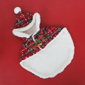 Poncho châle à capuche chic et chaud pour chien et chat de Noël